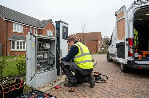 Installation de borne de recharge 11 à 22 kW en triphasé